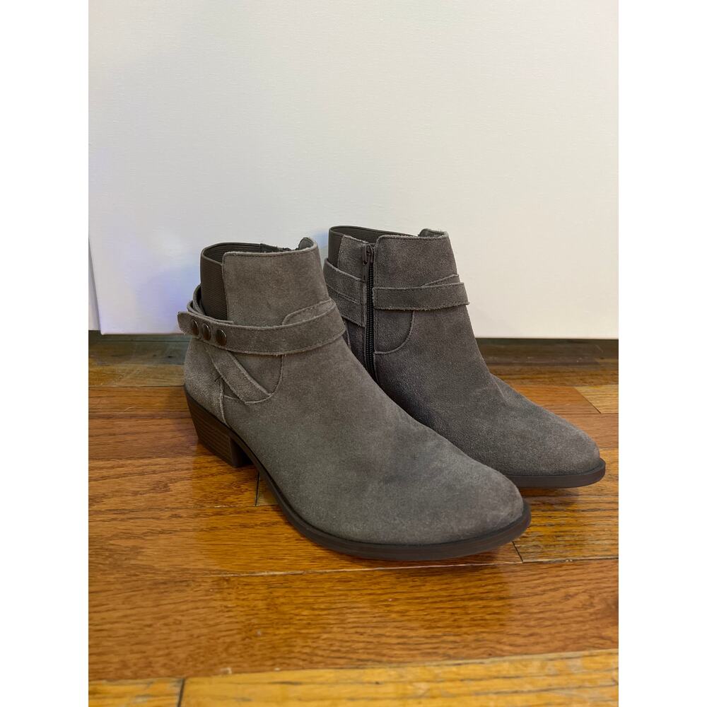 Kensie Gemmy Gray Suede Booties Womens 8.5